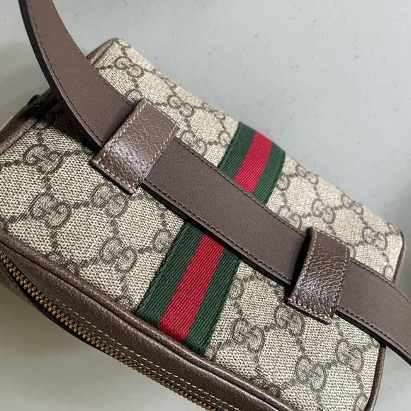 Gucci GG Ophidia Belt Bag Waist Bag Coated Canvas Brown - Picture 2 of 9